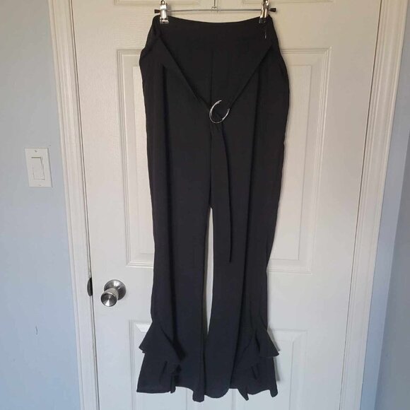 2 Xtremz Dress pants with ruffle pant cuffs and metal ring belt - Picture 2 of 11